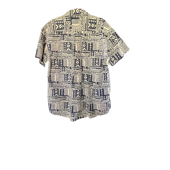 Orvis Mens Button Shirt Aztec Pattern Short Sleeve Pockets Sz L - Picture 3 of 6